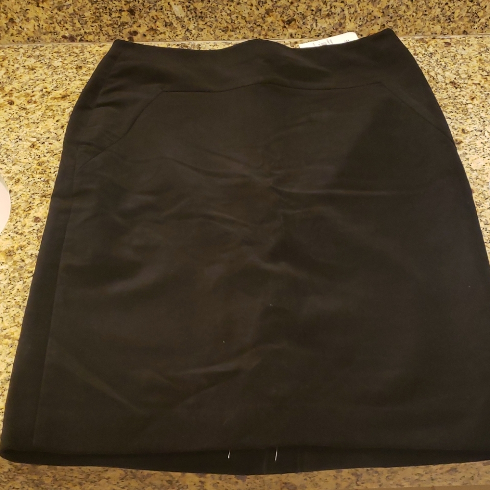 Ann Taylor Black Velvet Pencil Skirt